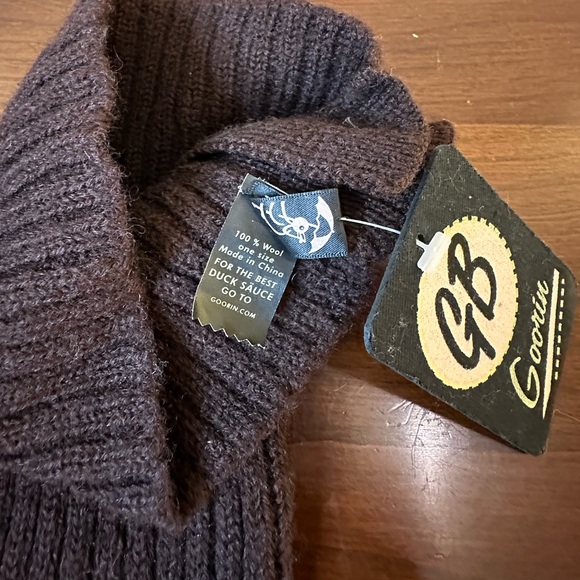 🌟HP🌟VTG 1990s Sweater Arm Warmer Set Brown Wool Leather Patches Goorin Bros. - Picture 6 of 8